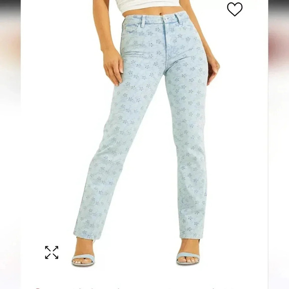 BRAND NEW!!! Women's 1981 Eyelet-Embroidered Straight-Leg Jeans 26 - Picture 11 of 12